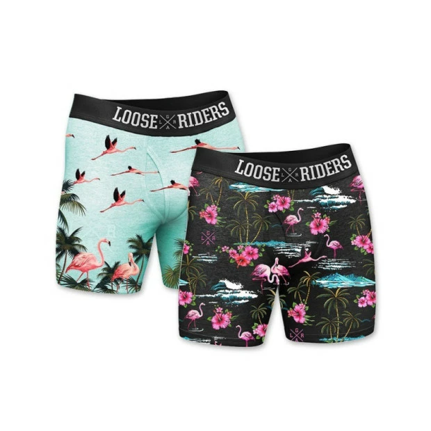 Boxer Loose Riders Bleu Flamants Roses + Noir Flamants Roses 1 Boxer Loose Riders Bleu Flamants Roses + Noir Flamants Roses