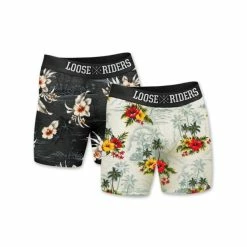 Boxer Loose Riders Noir Fleurs + Blanc Fleurs