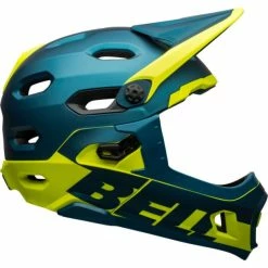 Casque Bell Super DH MIPS Bleu/Jaune Fluo -VTT Soldes Boutique casque bell super dh mips bleu jaune fluo 2