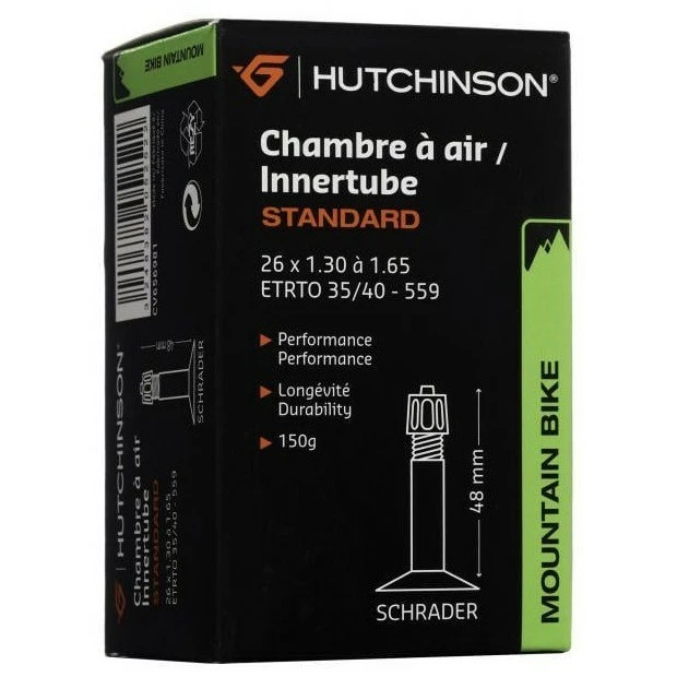 Chambre à Air Hutchinson Standard 26x1.30/1.65 - Schrader 48mm 1 Chambre à Air Hutchinson Standard 26x1.30/1.65 - Schrader 48mm