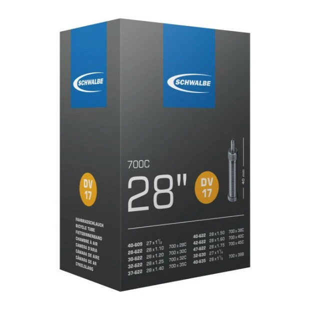Chambre à Air VTC Schwalbe DV 17 VM - 28/47-622 - Dunlop, 40 Mm 1 Chambre à Air VTC Schwalbe DV 17 VM - 28/47-622 - Dunlop, 40 Mm