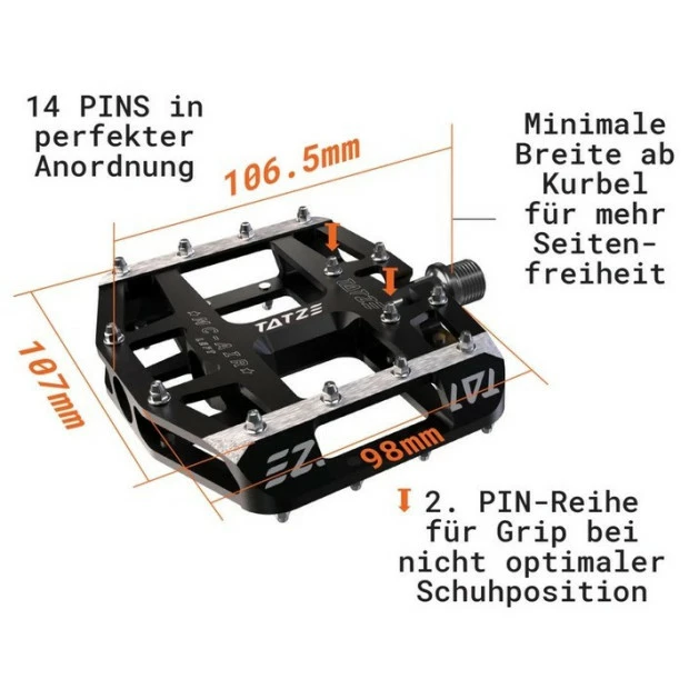 Pédales Plates Tatze MC-Air Axe Cr-Mo 2 Pédales Plates Tatze MC-Air Axe Cr-Mo – Image 2