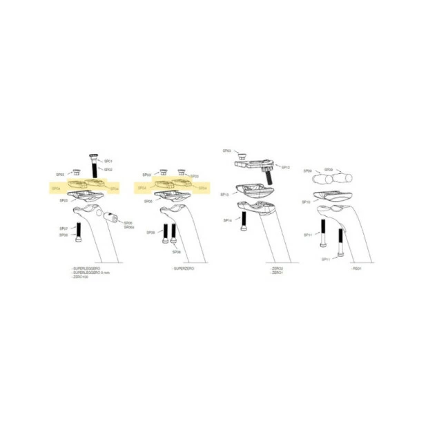 Deda-elementi Plaques Supérieures De Chariot De Tige De Selle Deda Elementi 1 Deda-elementi Plaques Supérieures De Chariot De Tige De Selle Deda Elementi
