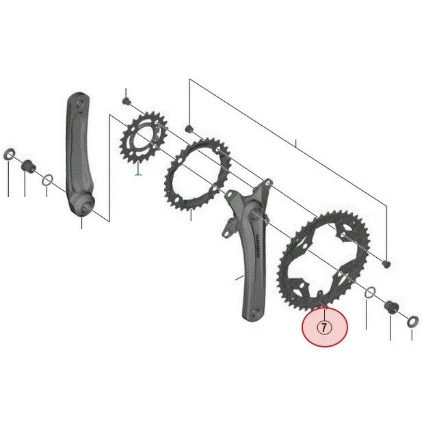 Plateau Extérieur Shimano Alivio FC-T4010 - 44 Dents 1 Plateau Extérieur Shimano Alivio FC-T4010 - 44 Dents