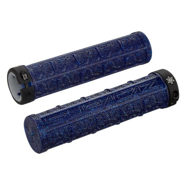 Poignées Supacaz Grizips Bling Lock-on Bleu 1 Poignées Supacaz Grizips Bling Lock-on Bleu